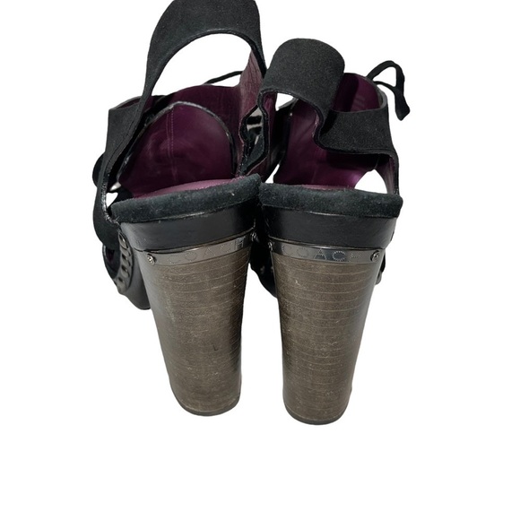 Coach Poppy Rena Platform Suede Mules Tie Sling Woman Shoes Size 9.5 - Picture 4 of 10